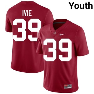 NCAA Jake Ivie Crimson #39 College Football UA Crimson Tide Youth Jersey 467531-413