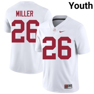 High School Jam Miller Youth University of Alabama College Football White #26 Jersey 944120-117