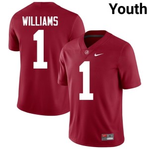 Embroidery Bama Crimson Youth Jameson Williams College Football #1 Jersey 721495-529