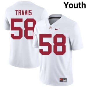 Embroidery Jamison Travis Youth UA Crimson Tide White #58 College Football Jerseys 294276-227