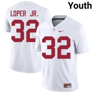 University College Football White Youth Jay Loper Jr. Alabama Crimson Tide #32 Jersey 721293-337