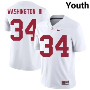 Player White #34 Crimson Tide Jessie Washington III College Football Youth Jersey 467751-971
