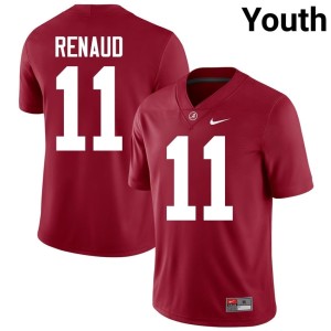 High School College Football The Tide Youth Crimson #11 Jordan Renaud Jerseys 154644-227