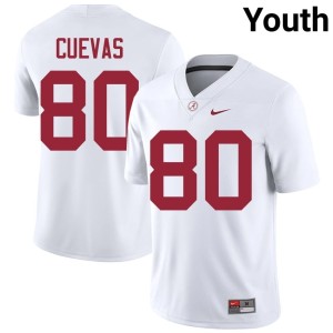 Official College Football Youth Josh Cuevas University of Alabama #80 White Jersey 172200-659