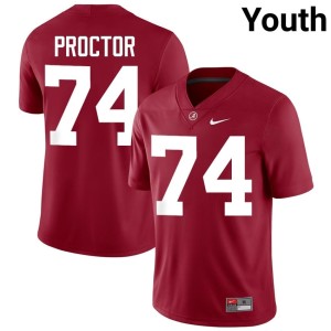 Replica Alabama Crimson Tide College Football Kadyn Proctor Crimson #74 Youth Jerseys 259703-777