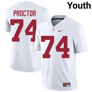 Replica #74 White College Football UA Crimson Tide Youth Kadyn Proctor Jerseys 247148-203
