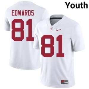 Game Crimson Tide Youth Kaleb Edwards White College Football #81 Jersey 223258-421
