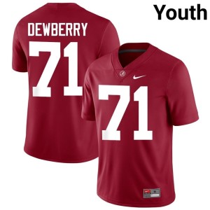 High School UA Youth College Football Kam Dewberry Crimson #71 Jersey 605526-288