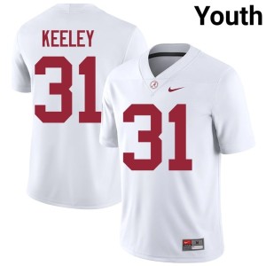 Player Youth College Football UA Keon Keeley White #31 Jerseys 990703-815