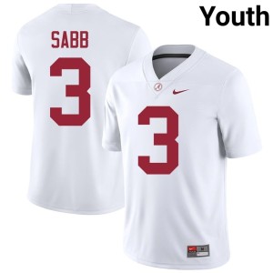 2026-27 Keon Sabb The Tide Youth #3 White College Football Jerseys 847324-301
