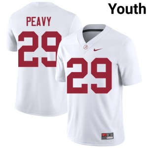 Official Kolby Peavy UA #29 White College Football Youth Jerseys 796261-178