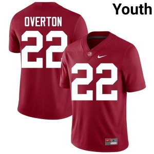 Limited Go Bama Crimson College Football LT Overton #22 Youth Jerseys 253926-784