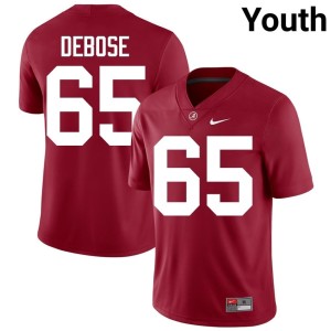 2026-27 Crimson College Football #65 Roll Tide Micah DeBose Youth Jerseys 396496-336
