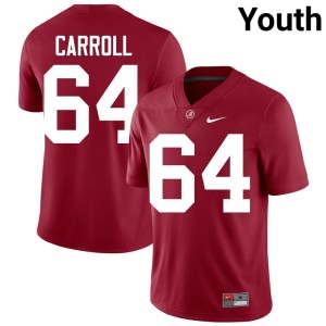 Official Michael Carroll Alabama Crimson Tide Crimson Youth #64 College Football Jersey 580764-387