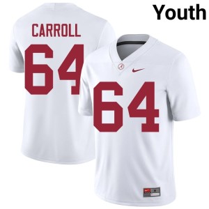 Official #64 College Football UA Youth White Michael Carroll Jerseys 807284-942