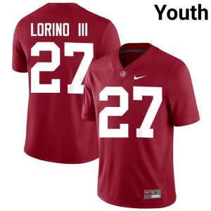 2026-27 #27 UA Crimson Tide Michael Lorino III Youth College Football Crimson Jerseys 729504-378