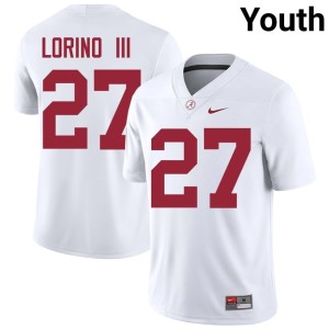 Official Youth College Football White Michael Lorino III UA Crimson Tide #27 Jerseys 592186-312