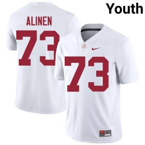 High School White #73 College Football Olaus Alinen Crimson Tide Youth Jersey 378218-623