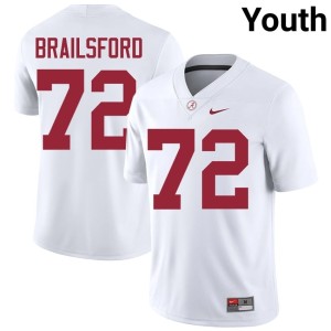 NCAA Parker Brailsford Bama #72 White Youth College Football Jerseys 810000-708