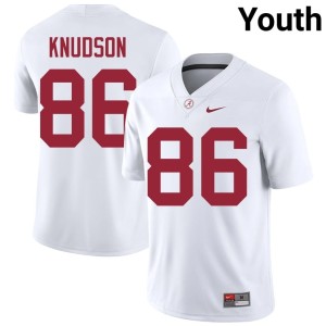 2026-27 Peter Knudson #86 Go Bama White College Football Youth Jerseys 713297-184