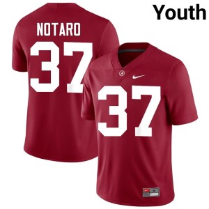Game Youth College Football Peter Notaro #37 Alabama Crimson Tide Crimson Jerseys 500367-284