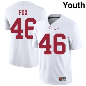 University Youth Bama Peyton Fox #46 College Football White Jerseys 979579-880