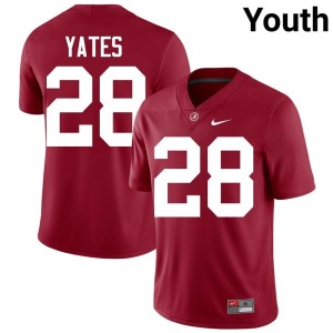 University Youth Bama Peyton Yates College Football Crimson #28 Jerseys 967193-826