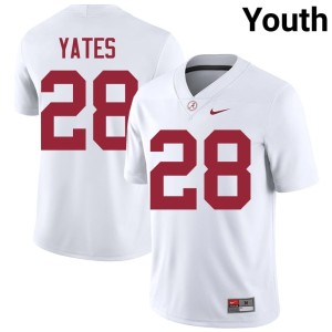 2026 College Football Alabama Peyton Yates #28 White Youth Jersey 118843-581