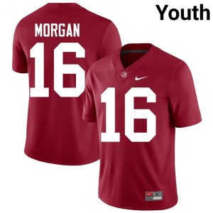 Replica Red Morgan Youth Crimson Alabama College Football #16 Jersey 475254-330