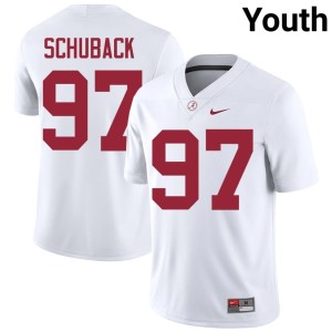 Game Reid Schuback #97 Go Bama White College Football Youth Jersey 157869-403