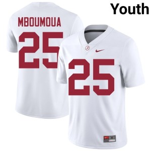 2026 White Steve Bolo Mboumoua Roll Tide College Football Youth #25 Jerseys 482278-416