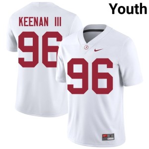 Game Youth Tim Keenan III White #96 College Football University of Alabama Jersey 210840-791