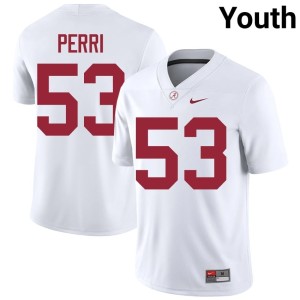 Alumni Crimson Tide Youth Vito Perri White #53 College Football Jersey 898881-337