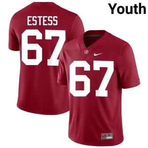 Stitched College Football Crimson Tide #67 Wade Estess Youth Crimson Jerseys 861729-267
