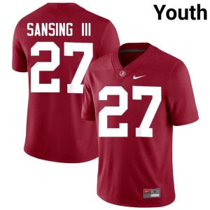 Stitched #27 Crimson Tide Crimson College Football Walter Sansing III Youth Jerseys 727385-778