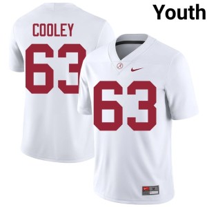 2026 #63 College Football Roll Tide Youth White Bryson Cooley Jerseys 386257-855