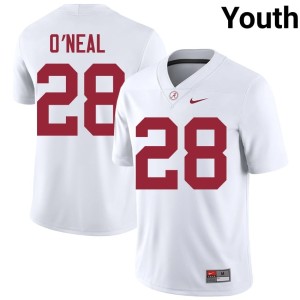 University College Football Carmelo O'Neal Alabama Crimson Tide Youth White #28 Jerseys 364384-192