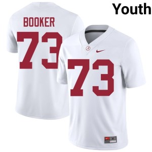 Official Youth Alabama Crimson Tide #73 College Football Chris Booker White Jersey 282265-209