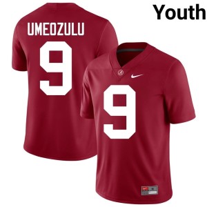 High School #9 Desmond Umeozulu Roll Tide College Football Youth Crimson Jersey 269024-435