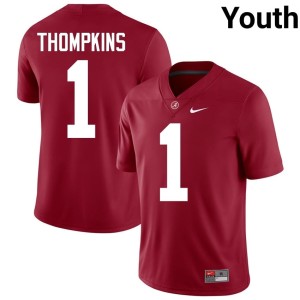 2026 Devan Thompkins Roll Tide Crimson Youth College Football #1 Jerseys 470122-390