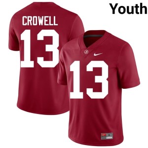 Player EJ Crowell Roll Tide Crimson #13 Youth College Football Jersey 783574-721