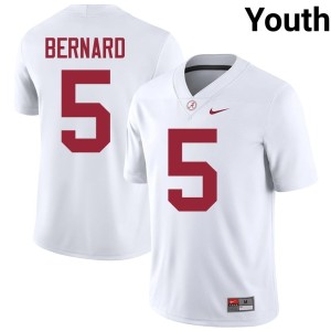 Game College Football Germie Bernard #5 UA Crimson Tide White Youth Jersey 910256-673