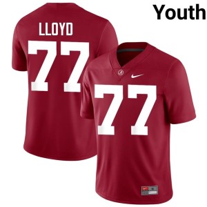 High School #77 UA Crimson Tide Jackson Lloyd Youth College Football Crimson Jersey 972108-839