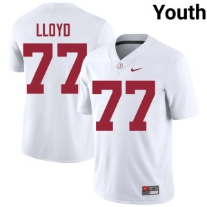 Limited Alabama Crimson Tide White Youth #77 College Football Jackson Lloyd Jersey 929346-362