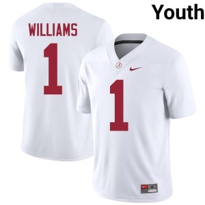 2026-27 Jameson Williams White #1 College Football Youth Alabama Crimson Tide Jersey 981076-606