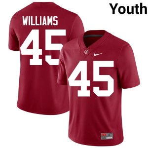 University UA Jay Williams College Football Crimson Youth #45 Jersey 573967-890