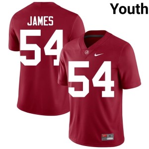 University Crimson #54 Youth Jayvin James College Football Bama Jersey 384027-632