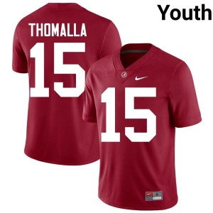 Stitched Jett Thomalla Crimson College Football Bama #15 Youth Jersey 621227-438
