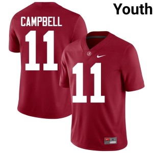 NCAA #11 Crimson College Football Jihaad Campbell Crimson Tide Youth Jerseys 383552-468