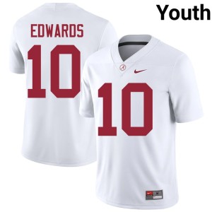 Official College Football Jireh Edwards Youth #10 Crimson Tide White Jersey 485116-148